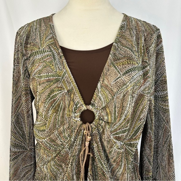 Vintage Dressbarn Blouse Womens Petite Large Tank Top Underneath High Low Hem - Picture 2 of 11